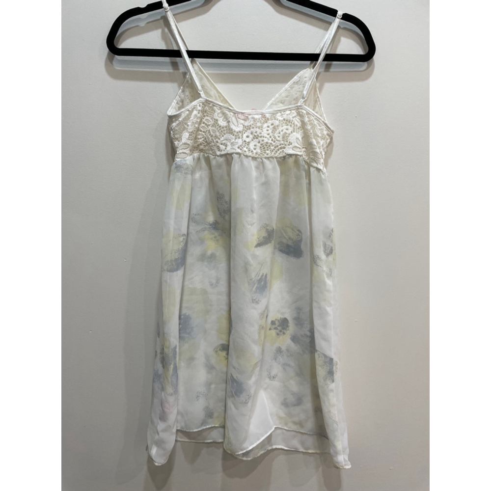 La Vie en Rose Y2K Babydoll Slip Dress S Sheer Lace Coquette Soft Girl Pastel - Picture 5 of 8